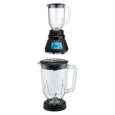 Bundle of Waring Commercial Countertop Bar Blender, BevBasixTM Light Duty 48 oz Copolyester Container+ Waring Commercial CAC29 Complete Copolyester Container with Blade and Lid, 48-Ounce,Black