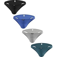 iKingsky Men's Sexy Cheeky Pouch Briefs Bugle Bikini Underwear Low Rise Half Back Under Panties for Men
