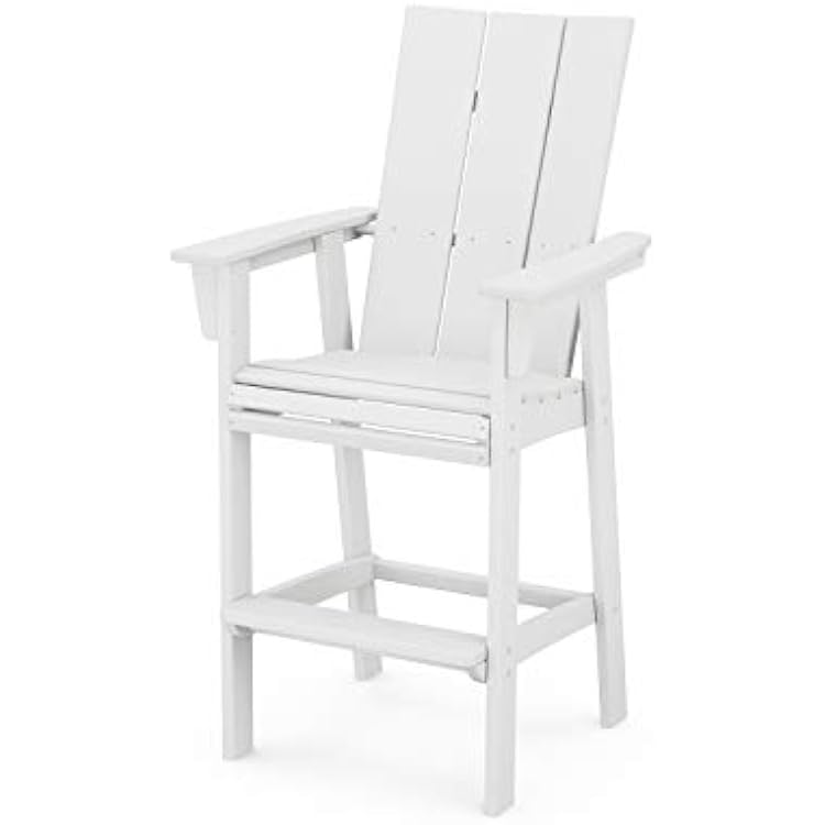 POLYWOOD Modern Adirondack Bar Chair, White