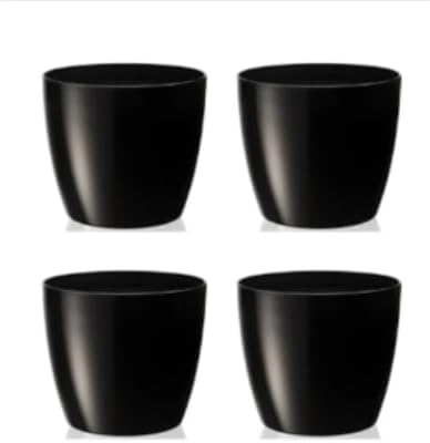 Yakut İç Mekan Saksı – 3’lü Parlak Siyah | 0,68 Litre | 15x13 cm | Fazla Suyu Ayıran Tabanlı Saksı