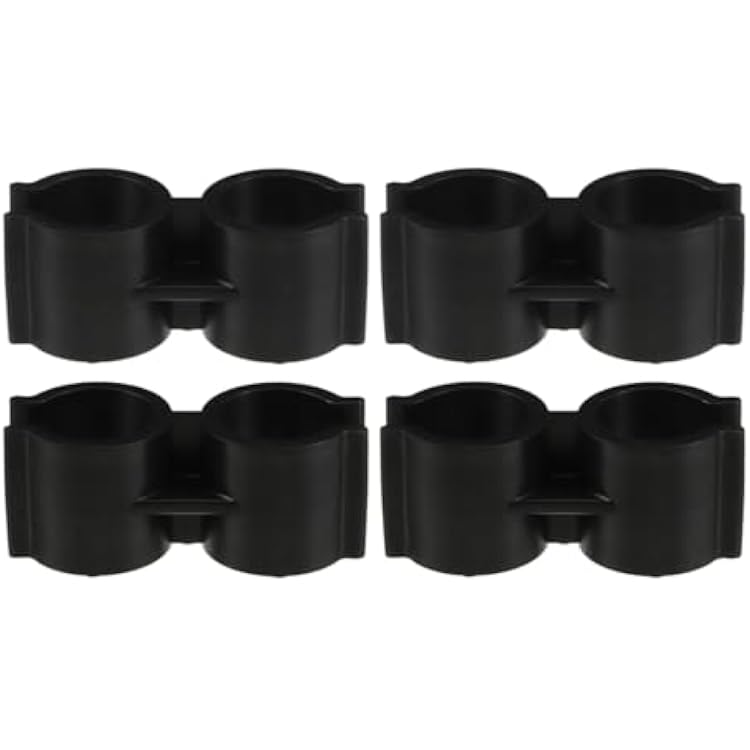 VOSAREA 4PCS Double Pipe Clamp Plastic Top Pole Clips Holder for Dustpan and Broom Connection Inner Tube Fastener for Boat and Home Use Pole Clamps Accessories
