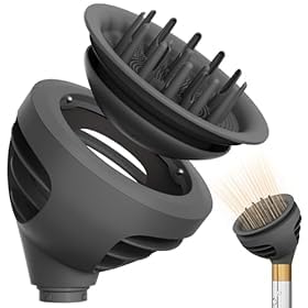Wave Curl Diffuser Attachment Compatible with Dyson Airwrap, Upgraded Hair Diffuser Nozzle Dome and Diffuse Modes to Dryer Faster and Define Curls Hai