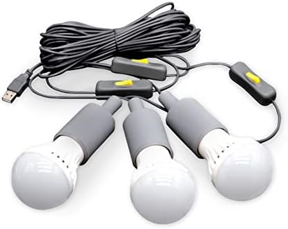 4Patriots 3-Strand LED Light String: 40-Watt Bulbs, USB Cord, Safe for Camping or Emergencies, 45 Ft