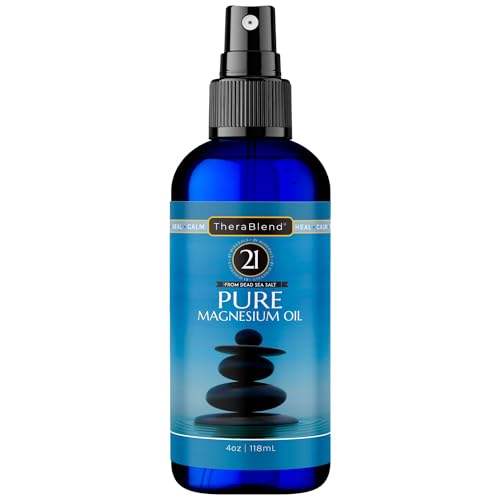 CryoDerm TheraBlend 21 Minerals Pure Magnesium Oil Spray - Premium Magnesium Chloride from Dead Sea Salt 4 oz