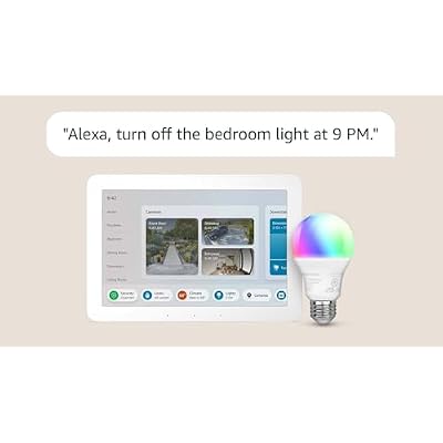 Echo Hub with Amazon Basics Smart Color Bulb