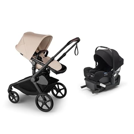 Bugaboo Kangaroo Stroller Travel System Bundle All-Terrain Single-to-Double Stroller + Bugaboo Turtle Air Shield by Nuna Infant Car Seat with Recline Base Newborn to Toddler - Desert Taupe