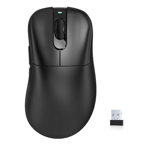 KYSONA Wireless Gaming Mouse, 24000 DPI, Wired2.4GHzBluetooth Ergonomic Mouse, 150Hours Battery Life, Free Lag, 57g Lightweight Rechargeable Gaming Mice for LaptopPCMacTabletXboxMacBook, Black