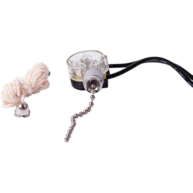 Gardner Bender GSW-31 Electrical Pull Chain Switch, SPST, ON-OFF, 6 A125V AC, 6 inch Wire Terminal, Nickel