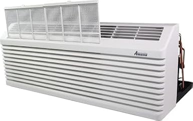 J-Series PTAC Model PTC123J50A- 12000 BTU 5 Kw Wall Mounted Air Conditioner and Heater Combo for Hotel, Motel, Apartment, Sunroom, and Garage - AC Heater Combo with DS01G thermostat.