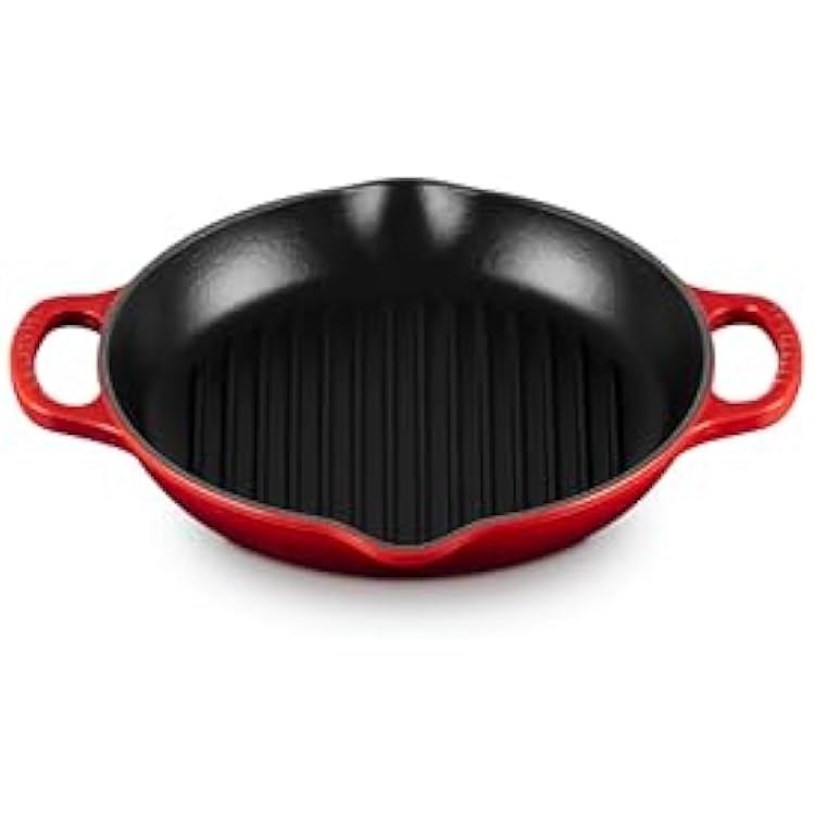 Le Creuset Enameled Cast Iron Signature Deep Round Grill, 9.75, Cerise