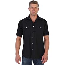 Gioberti Mens Casual Western Solid Short Sleeve Shirt with Pearl Snaps