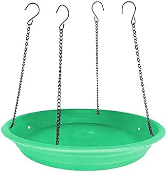 Green Multi-Purpose Bird Seed Catcher & Platform Feeder - Hanging Tray with Seed Hoop
