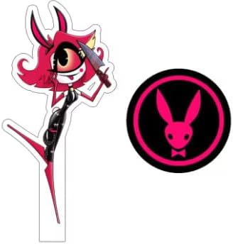 Hazbin Hotel Acrylic Stand 15 cm Alastor, Charlie, Angel Dust, Husk, Nifty & Vaggie in Bunny and Magician Costumes Anime Display Desk Decor Collectible