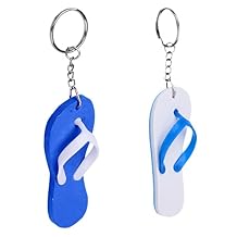 2 Pieces Floating Key Chain Key Ring Key Floats Buoyant Keyring Keychain - Flip Flops/Slipper Shape for Yachting Boating Sailing