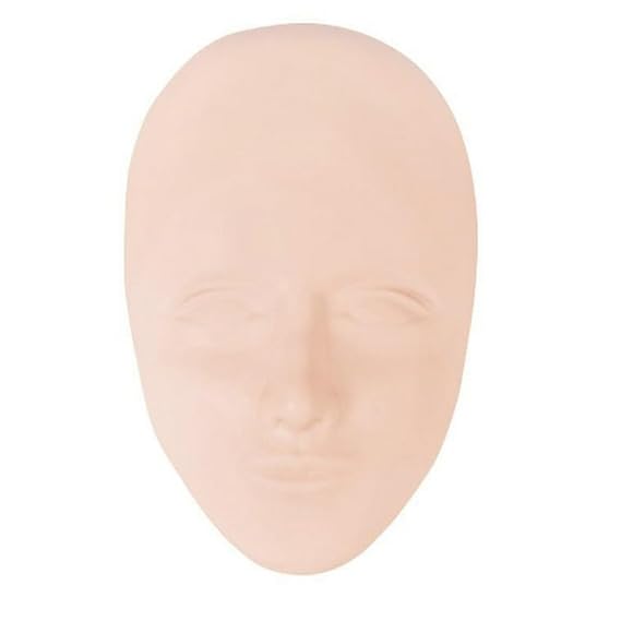 5D Facial Tattoo Practice Skin, Silicone Training Fake Head for Eyebrow Eyeliner Lips Microblading, Semi Permanent Makeup and Tattooing (2 Face Masks)
