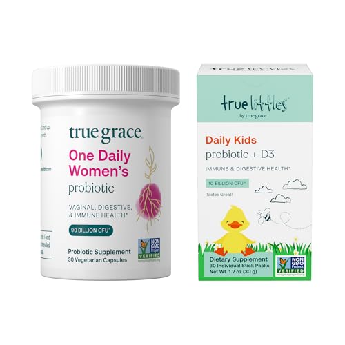 True Grace One Daily Womens Probiotic 30 Vegetarian Tablets  True Littles Probiotic  D3 30 Individual Stick Packs
