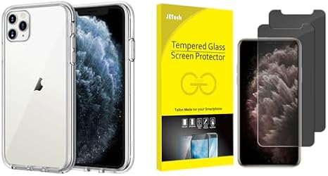 JETech for iPhone 11 Pro Max Bumper Case and Privacy Screen Protector Bundle