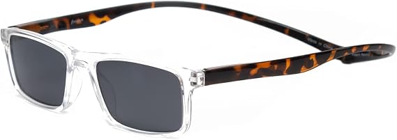 Magz Gramercy Polarized Magnetic Sunglasses Clip On Sunglasses Magnetic Rear Connecting | Polarized Sunglasses Men & Women Crystal Tortoise/Grey