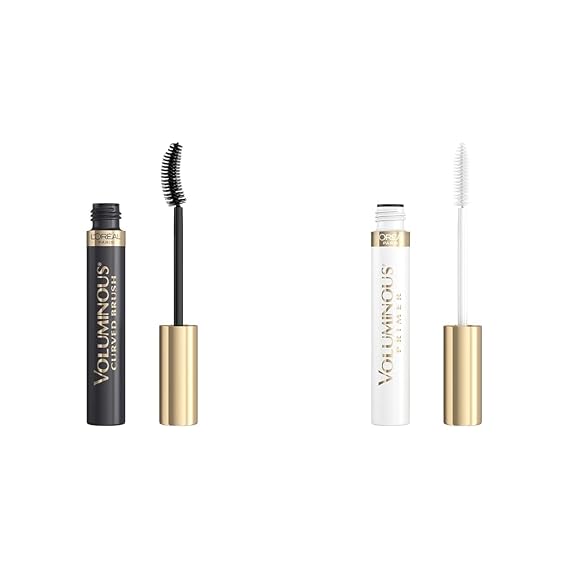L'Oreal Voluminous Mascara & Primer Set - 0.28 Fl Oz Mascara Builds Lashes Up To 5X Volume & 0.24 fl Primer Boosts Every Lash Look