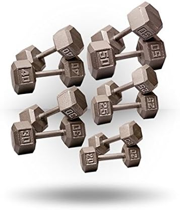 Body-Solid (SDX50) Cast Iron Hexagon Dumbbell, Hand Weights For Men and Women, Weight Dumbbells for Strength Training, Body Building Home Gym Training Gear, 50lb