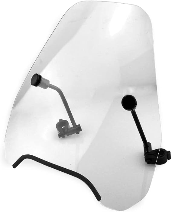 Boldness 15" Clear Motorcycle Windscreen Windshield Compatible with Harley, Honda, Kawasaki, Suzuki, Triumph, Yamaha - Fits 7/8" or 1" Handlebars
