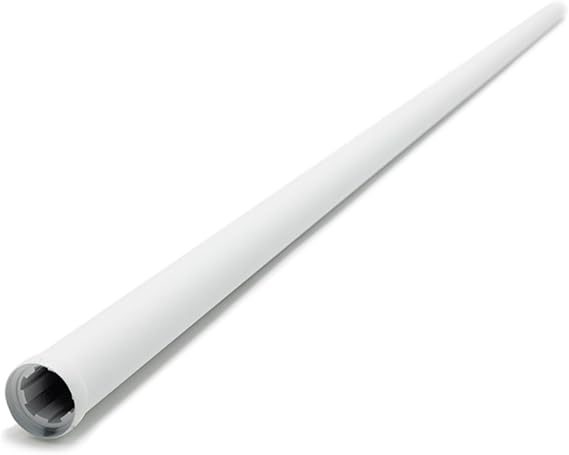 Deckorators 7'11" x 1.5" Round Aluminum Handrail - Textured White | Includes Beauty Rings