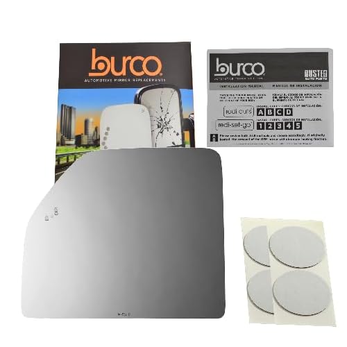 Burco 4832B Driver Side Replacement Upper Mirror Glass for 2 Piece Style, No Rear Mount, wBlind Spot Icon Detection Icon Compatible With 2021-2023 Ford F-150, 2019-2022 F-350, 2020-2021 F-450  F-550