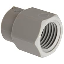 Tefen 12020302023 Nylon 6/6 Pipe Fitting, Coupling, Gray, 1/8" NPT Female (Pack of 10)