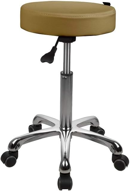 SPA NUMA Button Esthetician Stool with Metal Base (Sand)