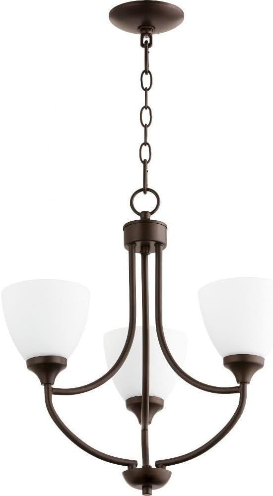 Quorum 6059-3-86 Transitional Three Light Chandelier from Enclave Collection in Bronze/Dark Finish,