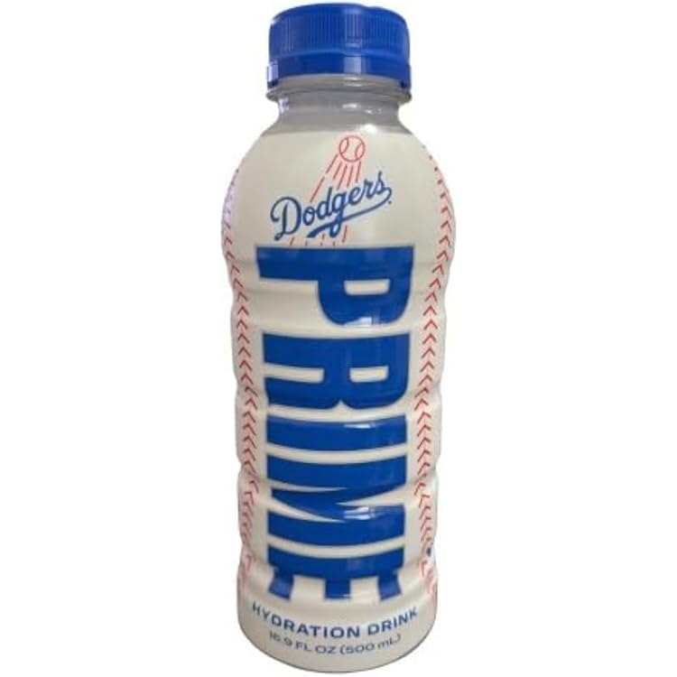 Prime Sports Drink Special Edition Los Angeles Dodgers One Bottle of 16.9FL oz Hydration Beverage. With ClubGoods Sticker