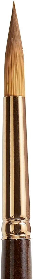 KINGART Premium Finesse 8020-10 Ultra Round Series Artist Brush, Synthetic Kolinsky Sable Hair, Short Handle, Watercolor and Oil Paints, Size 10