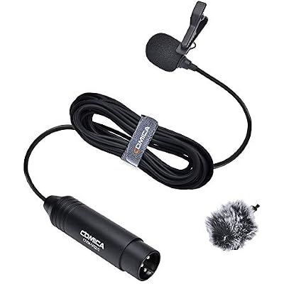 XLR Pin Microphone COMICA CVM-V02C XLR Clip Microphone Unidirectional Lavalier Microphone 48V Phantom Power Video Microphone for CanonSonyPanasonic Camcorder Microphone Zoom H4n H5 H6 Tascam DR-40