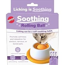 SPOT Soothing Rolling Ball Broth Feeder for Cats Lickable Self-Soothing Toy for Anxious or Bored Cats, Promotes Calmness & Hydration, Includes Feeder + 3 Broth Tubes