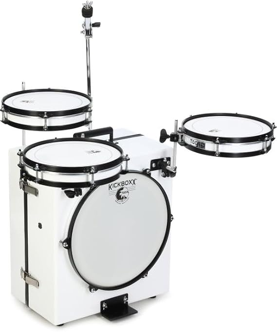 Toca Percussion KickBoxx Pro Suitcase Drum Set - White Glitter, Sweetwater Exclusive