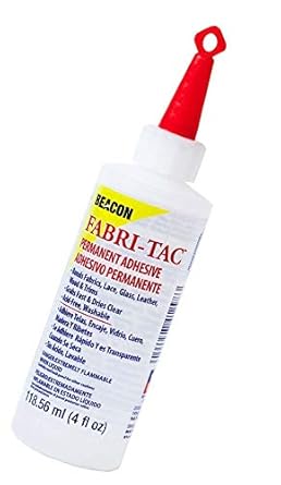BEACON Fabri-Tac Premium Fabric Glue - Quick Drying, Crystal Clear, Permanent - for Fabrics, Canvas, Lace, Wood and More, 4-Ounce, 3-Pack