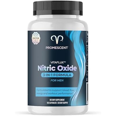 Promescent VitaFLUX Nitric Oxide Supplements for Men, Fast Acting Male Enhancing Pills for Stamina, Size & Performance, L-Arginine L-Citrulline L-Carnitine 30 Servings