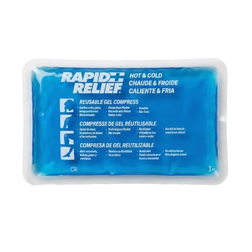 Rapid Relief Reusable Hot & Cold Gel Compress with Contour-Gel 5 14x9-Inch Medium Cold Compress Blue Gel Ice Pack for Injuries