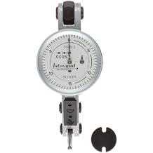 TESA Brown & Sharpe 74.111371 Interapid 312 Dial Test Indicator, Horizontal Type, M1.7x4 Thread, 0.157" Stem Dia., White Dial, 0-15-0 Reading, 1.2" Dial Dia., 0-0.06" Range, 0.0005" Graduation, +/-0.01mm Accuracy - 312b-2