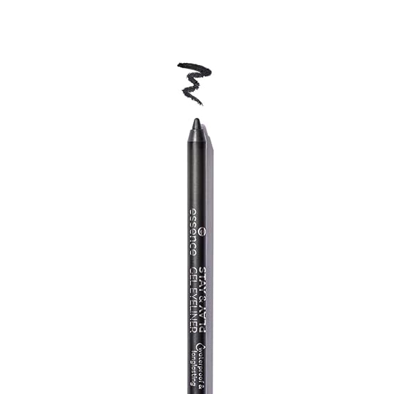 essence Stay & Play Gel Eyeliner Pencil (01 | Black Raven), Vegan | Waterproof & Smudge-proof, Smooth Glide, Highly Pigmented, Cream Formula; Vegan and Cruelty Free, Paraben-Free