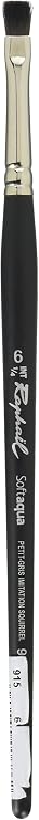 Raphael SoftAqua Synthetic Squirrel Watercolor Brush, Flat, 6