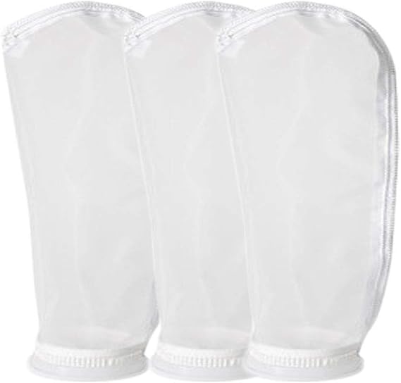 4 Inch Ring Nylon Mesh Filter Socks Bag 300 Micron by 14 Inch Long Aquarium Water Filter Bags 3 Pack (300 Micron/um)