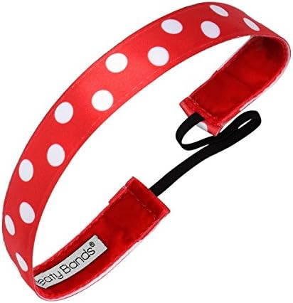 Sweaty Bands Womens Girls Headband - Non-Slip Velvet-Lined Fitness Hairband - Do The Polka Dots Red