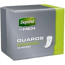 Depend Guards for Men Bladder Control Pad 12 Inch Length Heavy Absorbency Absorb-Loc One Size Fits Most Male Disposable, 13792 - Case of 104
