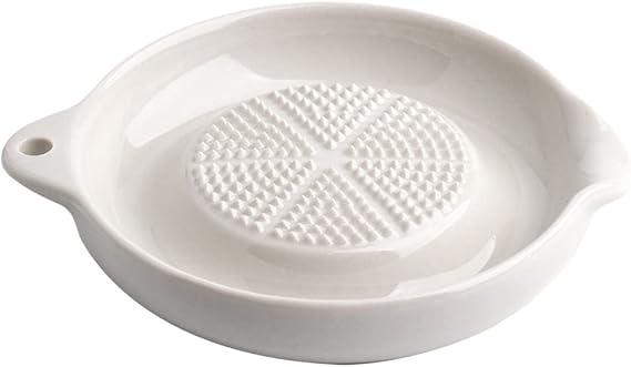 Advanced Ceramic Grater, Porcelain Grater Plate for Garlic Onion Cheese Multipurpose Ceramic Ginger Grater Feeding Tool for Ginger, Garlic and Onion