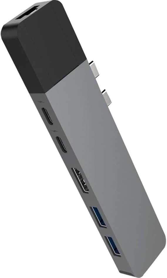 HyperDrive USB C Hub, NET 6-in-2 for MacBook Pro Air, Multi-Port USB-C Dongle w/Gigabit Ethernet, 40Gbps/100W PD, 5Gbps/60W PD, 4K30Hz HDMI