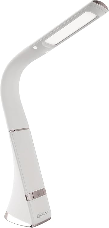 OttLite Recharge LED Travel Lamp, Rechargeable, White | ClearSun LEDs Reduce Eyestrain | Dimmable Flexible Gooseneck | 3 Brightness Settings | Portable Cordless