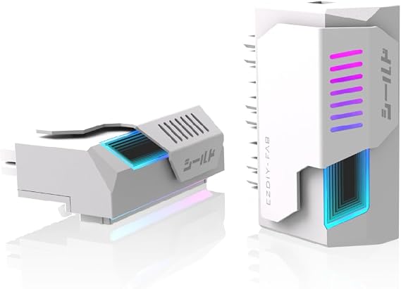 EZDIY-FAB Shield ATX 24-Pin 90 Angle Adapter, Infinity Mirror ARGB, White