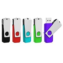 Aiibe 128GB Flash Drive 3.0 5 Pack 128GB USB 3.0 Flash Drive Thumb Drives 128 GB Memory Stick Jump Drives USB Drive Multi Pack (128G, 5 Mixed Colors: Black Red Cyan Green Purple)