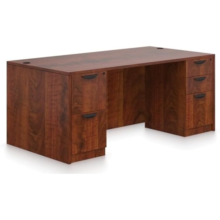 Offices To Go Executive Desk WDrawers Office Desk Dimensions: 71 W X 36 D X 29 12 H - American Dark Cherry